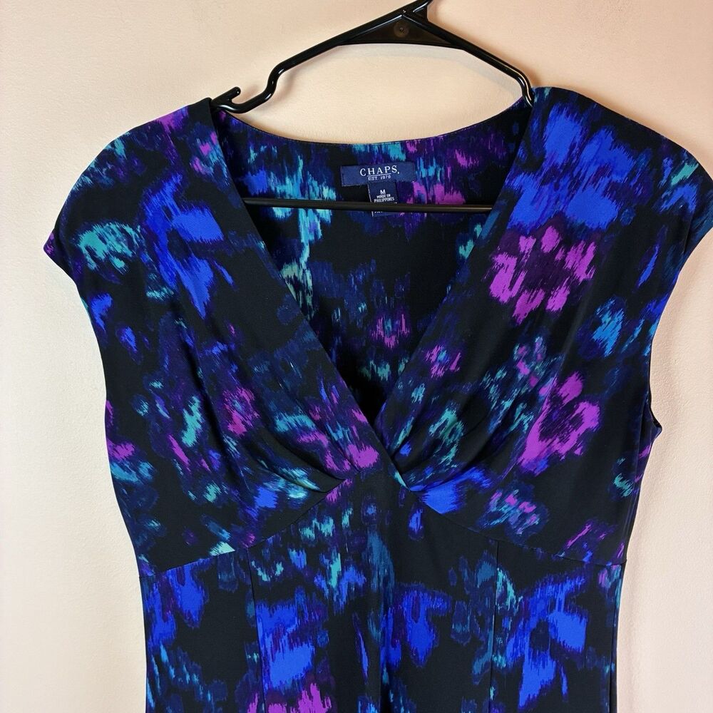 Chaps Women’s Black, Blue, And Purple Dress Stretch And Flowy Size Medium - Picture 5 of 6